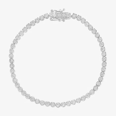 Effy Final Call (g / Si1-si2) Womens 1 Ct. T.w. Lab Grown White Diamond Sterling Silver 7 Inch Tennis Bracelet In Gray