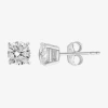 Effy Final Call (g / Vs1-vs2) 1 1/2 Ct. T.w. Lab Grown White Diamond 14k White Gold 28mm Round Stud Earrings In Transparent