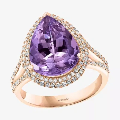 Effy Final Call Limited Quantities!  Womens Genuine Purple Amethyst 14k Rose Gold Cocktail Ring