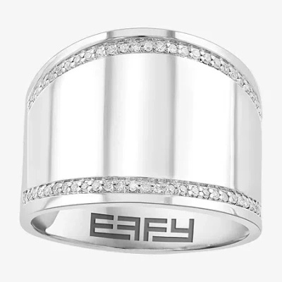 Effy Final Call Limited Quantities! Womens 1/6 Ct. T.w. Genuine White Diamond Sterling Silver Band In Metallic