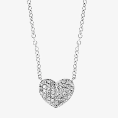 Effy Final Call Limited Quantities! Womens 1/8 Ct. T.w. Natural White Diamond Sterling Silver 17 Inch Pendant Neckla