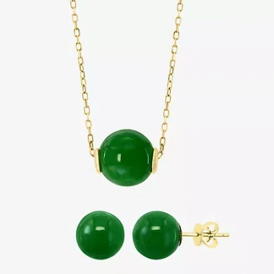 Effy Final Call Limited Quantities! Womens Genuine Green Jade 14k Gold Round 2-pc. Jewelry Set