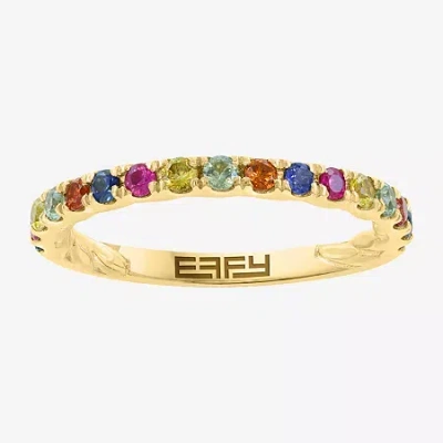 Effy Final Call Limited Quantities! Womens Genuine Sapphire 14k Gold Over Silver Stackable Ring In Multi