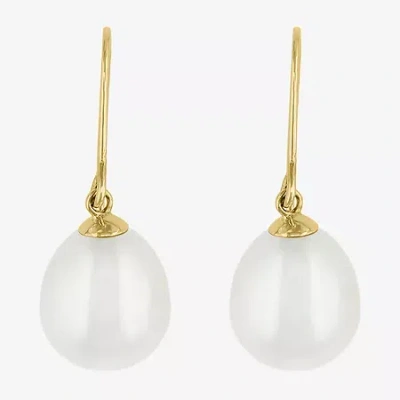 Effy Final Call Limited Quantities! Womens White Cultured Freshwater Pearl 14k Gold Drop Earrings In Metallic