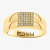 Effy Final Call Mens 1/6 Ct. T.w. Natural White Diamond 14k Gold Over Silver Fashion Ring In Gold