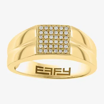 Effy Final Call Mens 1/6 Ct. T.w. Natural White Diamond 14k Gold Over Silver Fashion Ring