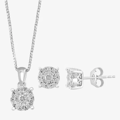 Effy Final Call Womens 1/2 Ct. T.w. Natural White Diamond Sterling Silver Round 2-pc. Jewelry Set