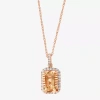 Effy Final Call Womens 1/3 Ct. T.w. Genuine Pink Morganite 14k Rose Gold 16 Inch Pendant Necklace In Transparent
