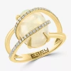 Effy Final Call Womens 1/4 Ct. T.w. Genuine White Opal 14k Gold Oval Cocktail Ring In Gold