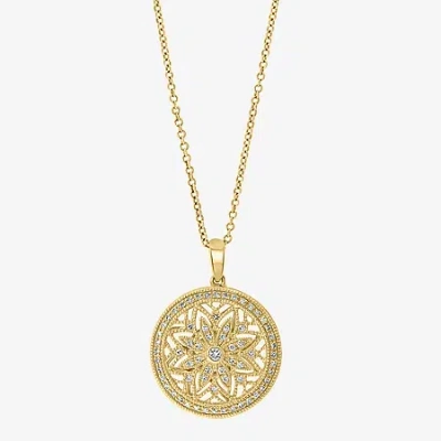 Effy Final Call Womens 1/4 Ct. T.w. Natural Diamond 14k Gold 18 Inch Pendant Necklace In Transparent