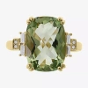 Effy Final Call Womens 1/7 Ct. T.w. Genuine Green Amethyst 14k Gold Cocktail Ring In Green