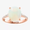 Effy Final Call Womens 1/7 Ct. T.w. Genuine White Opal 14k Rose Gold Cocktail Ring In Transparent