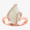 Effy Final Call Womens 1/7 Ct. T.w. Genuine White Opal 14k Rose Gold Pear Crossover Cocktail Ring In White
