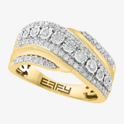 Effy Final Call Womens 5/8 Ct. T.w. Natural White Diamond 14k Two Tone Gold Band In Transparent