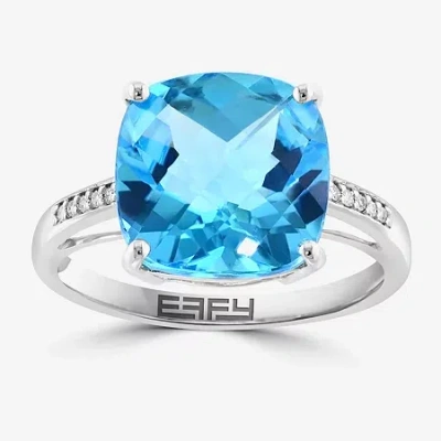 Effy Final Call Womens Genuine Gemstone 14k White/yellow/rose Gold Cushion Cocktail Ring In Blue