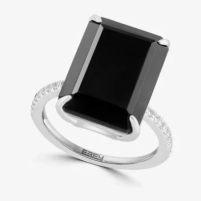 Effy Final Call Womens Genuine Gemstone & Genuine White Sapphire Sterling Silver Cocktail Ring In Black