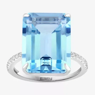 Effy Final Call Womens Genuine Gemstone & Genuine White Sapphire Sterling Silver Cocktail Ring In Blue