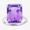 Effy Final Call Womens Genuine Gemstone & Genuine White Sapphire Sterling Silver Cocktail Ring In Purple