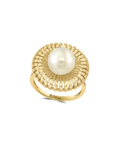 Effy Fine Jewelry 14k 0.04 Ct. Tw. Diamond & 9.5mm Pearl Ring