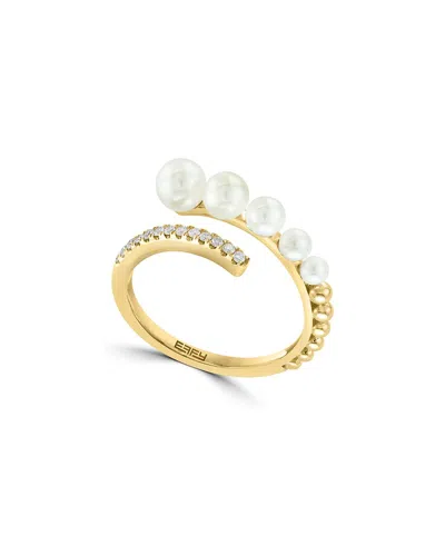 Effy Fine Jewelry 14k 0.10 Ct. Tw. Diamond & 2.5,3,3.5,4,4.5mm Pearl Ring In Gold