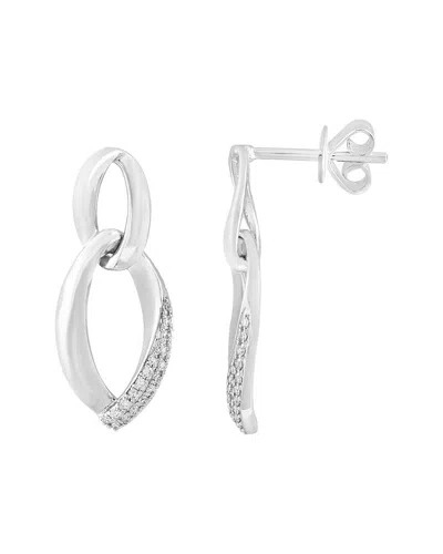 Effy Fine Jewelry 14k 0.11 Ct. Tw. Diamond Earrings In Metallic