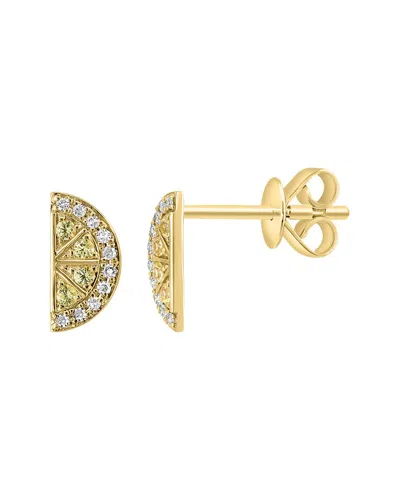 Effy Fine Jewelry 14k 0.14 Ct. Tw. Diamond & Yellow Sapphire Earrings