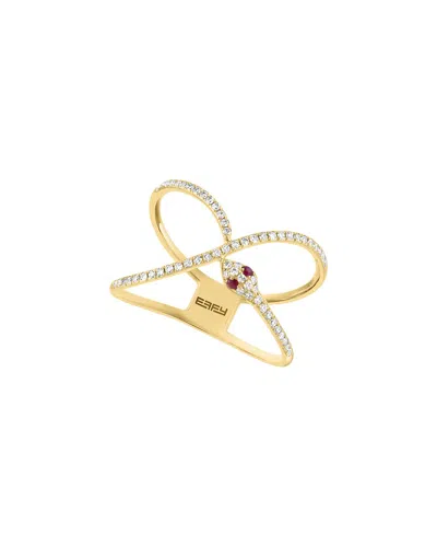 Effy Fine Jewelry 14k 0.16 Ct. Tw. Diamond Ring In Multi