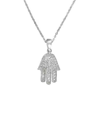 Effy Fine Jewelry 14k 0.23 Ct. Tw. Diamond Hamsa Necklace In Metallic