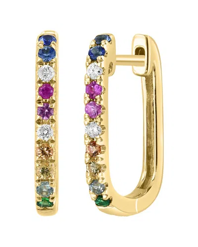 Effy Fine Jewelry 14k 0.26 Ct. Tw. Diamond & Gemstone Earrings In Gold