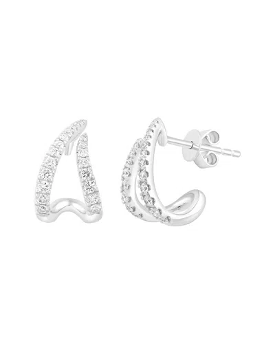 Effy Fine Jewelry 14k 0.32 Ct. Tw. Diamond Earrings In Metallic