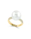 Effy Fine Jewelry 14k 0.34 Ct. Tw. Diamond & 12mm Pearl Ring In Gold