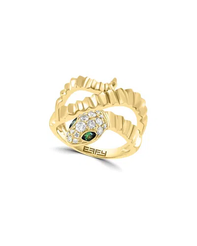 Effy Fine Jewelry 14k 0.44 Ct. Tw. Diamond & Tsavorite Ring