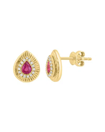 Effy Fine Jewelry 14k 0.47 Ct. Tw. Diamond & Ruby Earrings In Neutral