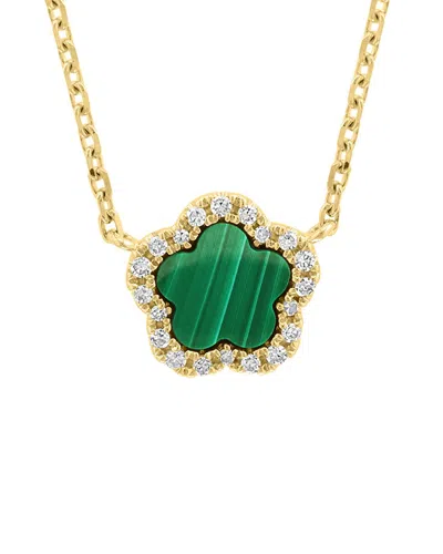 Effy Fine Jewelry 14k 0.48 Ct. Tw. Diamond & Malachite Necklace In Multi