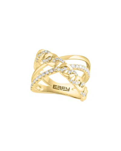 Effy Fine Jewelry 14k 0.58 Ct. Tw. Diamond Cross Ring In Gold