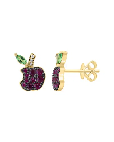 Effy Fine Jewelry 14k 0.59 Ct. Tw. Diamond & Ruby, Tsavorite Earrings