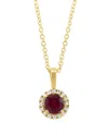 Effy Fine Jewelry 14k 0.61 Ct. Tw. Diamond & Rhodolite Pendant Necklace