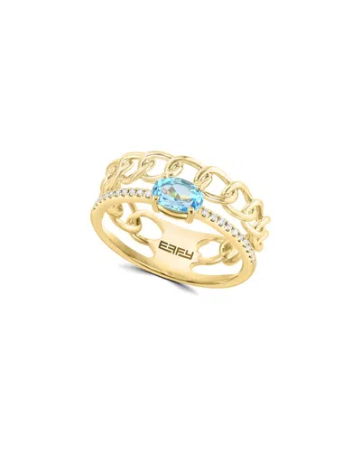 Effy Fine Jewelry 14k 0.64 Ct. Tw. Diamond & Blue Topaz Ring