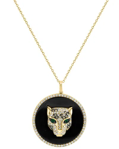 Effy Fine Jewelry 14k 0.69 Ct. Tw. Diamond & Emerald In Brown