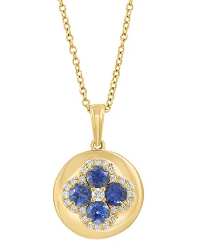 Effy Fine Jewelry 14k 0.75 Ct. Tw. Diamond & Sapphire Necklace In Gold