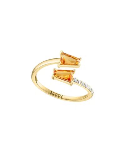 Effy Fine Jewelry 14k 0.78 Ct. Tw. Diamond &  Citrine  Ring In Neutral