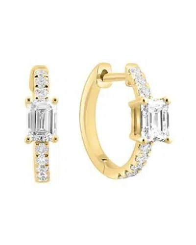 Pre-owned Effy Fine Jewelry 14k 0.78 Ct. Tw. Lab-grown Diamond Hoops Women's In Yellow