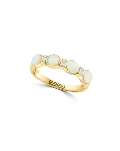Effy Fine Jewelry 14k 0.85 Ct. Tw. Diamond & Ethiopian Opal Ring In Gold