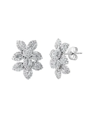 Effy Fine Jewelry 14k 0.89 Ct. Tw. Diamond Earrings In Metallic