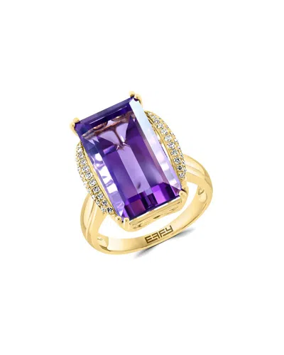 EFFY FINE JEWELRY EFFY FINE JEWELRY 14K 10.16 CT. TW. DIAMOND & AMETHYST RING