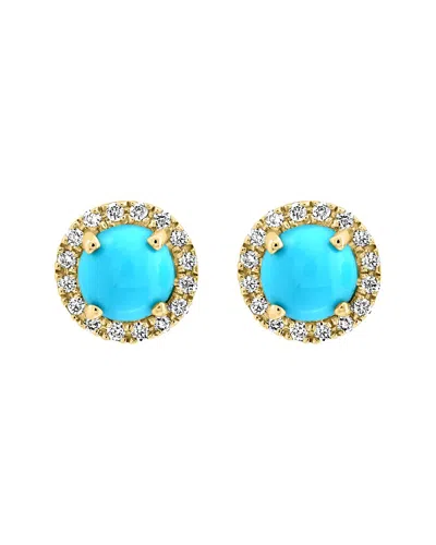 Effy Fine Jewelry 14k 1.02 Ct. Tw. Diamond & Turquoise Earrings