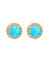 Effy Fine Jewelry 14k 1.02 Ct. Tw. Diamond & Turquoise Earrings In Gold