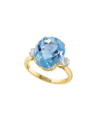 Effy Fine Jewelry 14k 10.34 Ct. Tw. Diamond & Sky Blue Topaz Ring In Multi