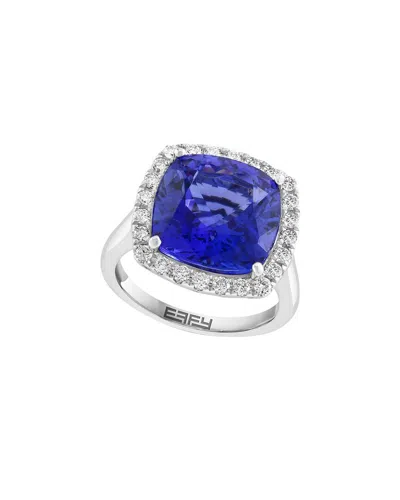 Effy Fine Jewelry 14k 10.39 Ct. Tw. Diamond & Tanzanite Ring In Multi