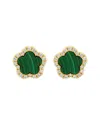 Effy Fine Jewelry 14k 1.06 Ct. Tw. Diamond & Malachite Earrings In Multi